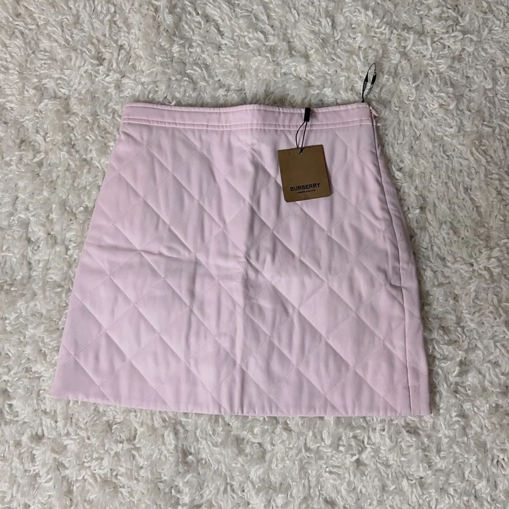 NWT $680 Burberry High-waisted Casia Quilted Nylon Blend Twill Skirt - Picture 8 of 10